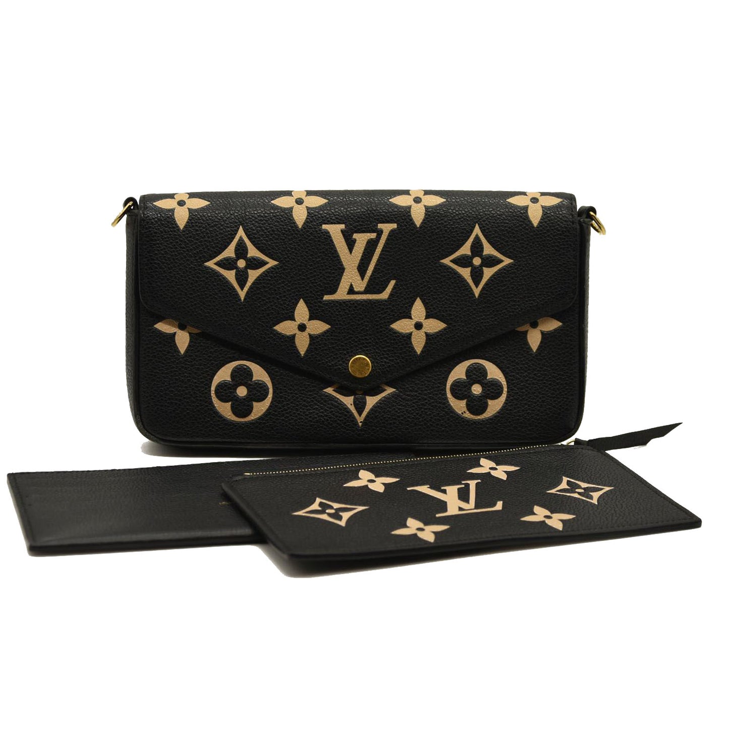 LOUIS VUITTON  Empreinte Monogram Giant Felicie Pochette Black Beige