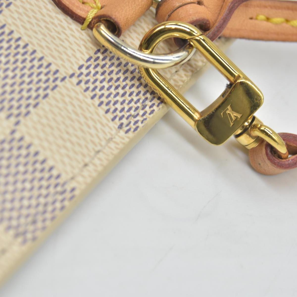 $600 2018 Louis Vuitton Damier Azur Neverfull MM GM Pochette Rose Ballerine SD2158