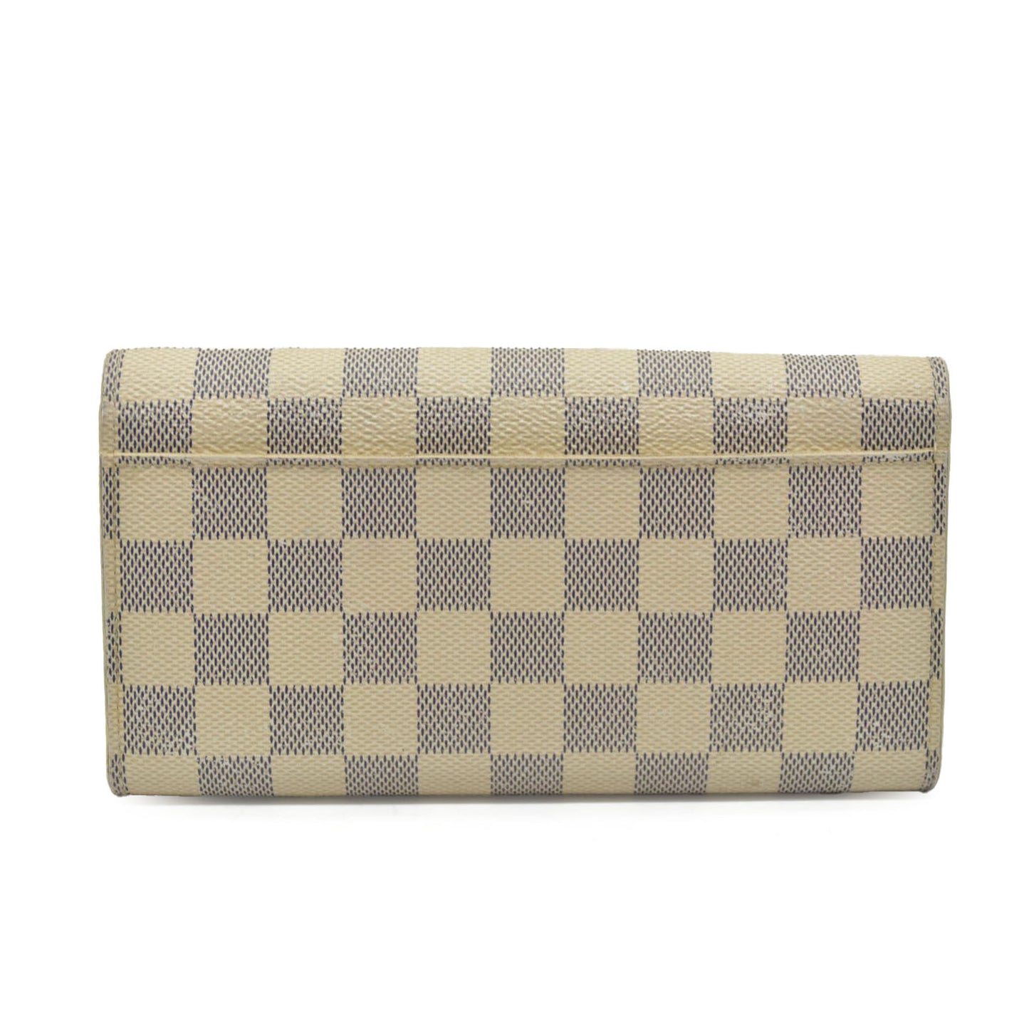 $775 Louis Vuitton Damier Azur Sarah NM Flap Wallet White Canvas SN1195