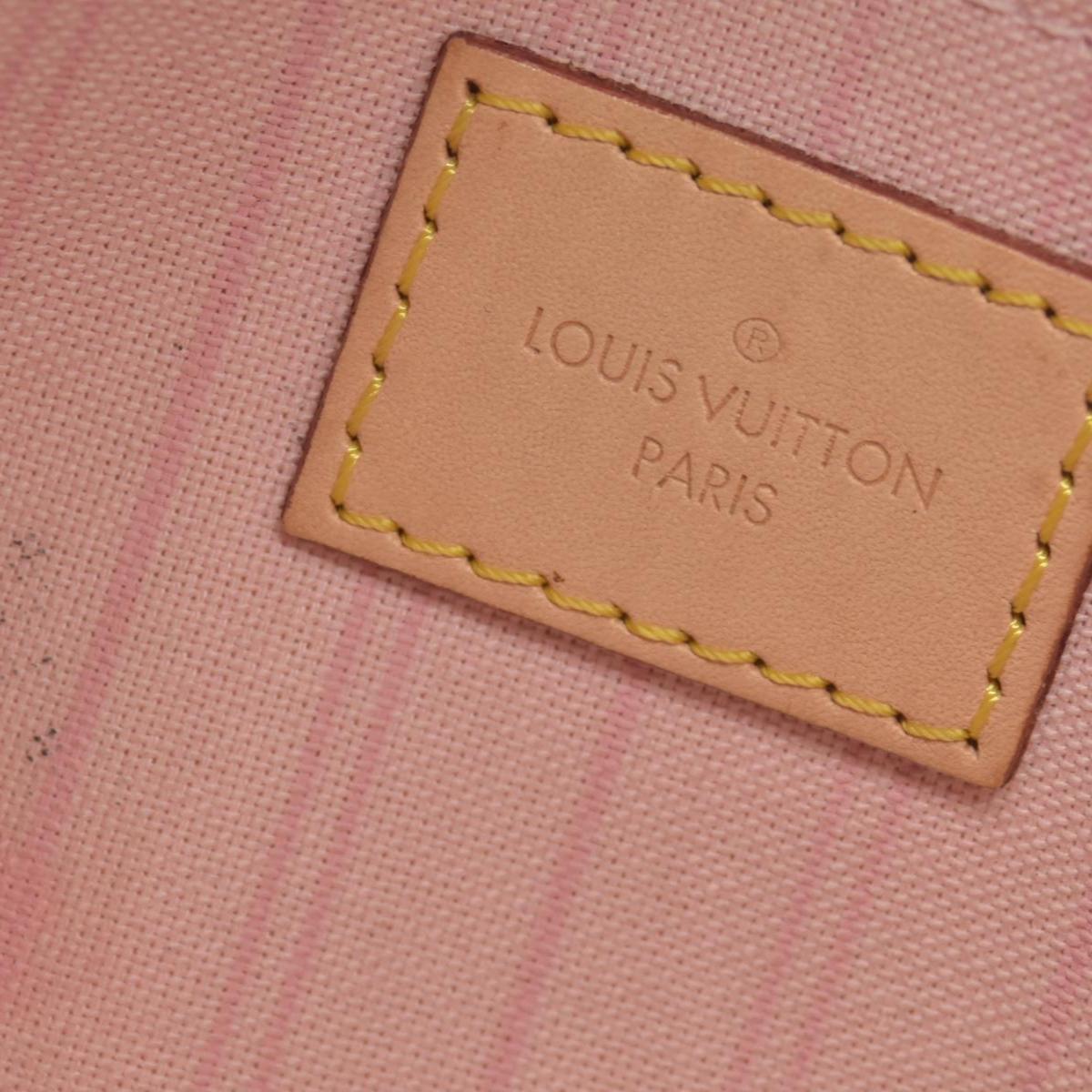 $600 2018 Louis Vuitton Damier Azur Neverfull MM GM Pochette Rose Ballerine SD2158