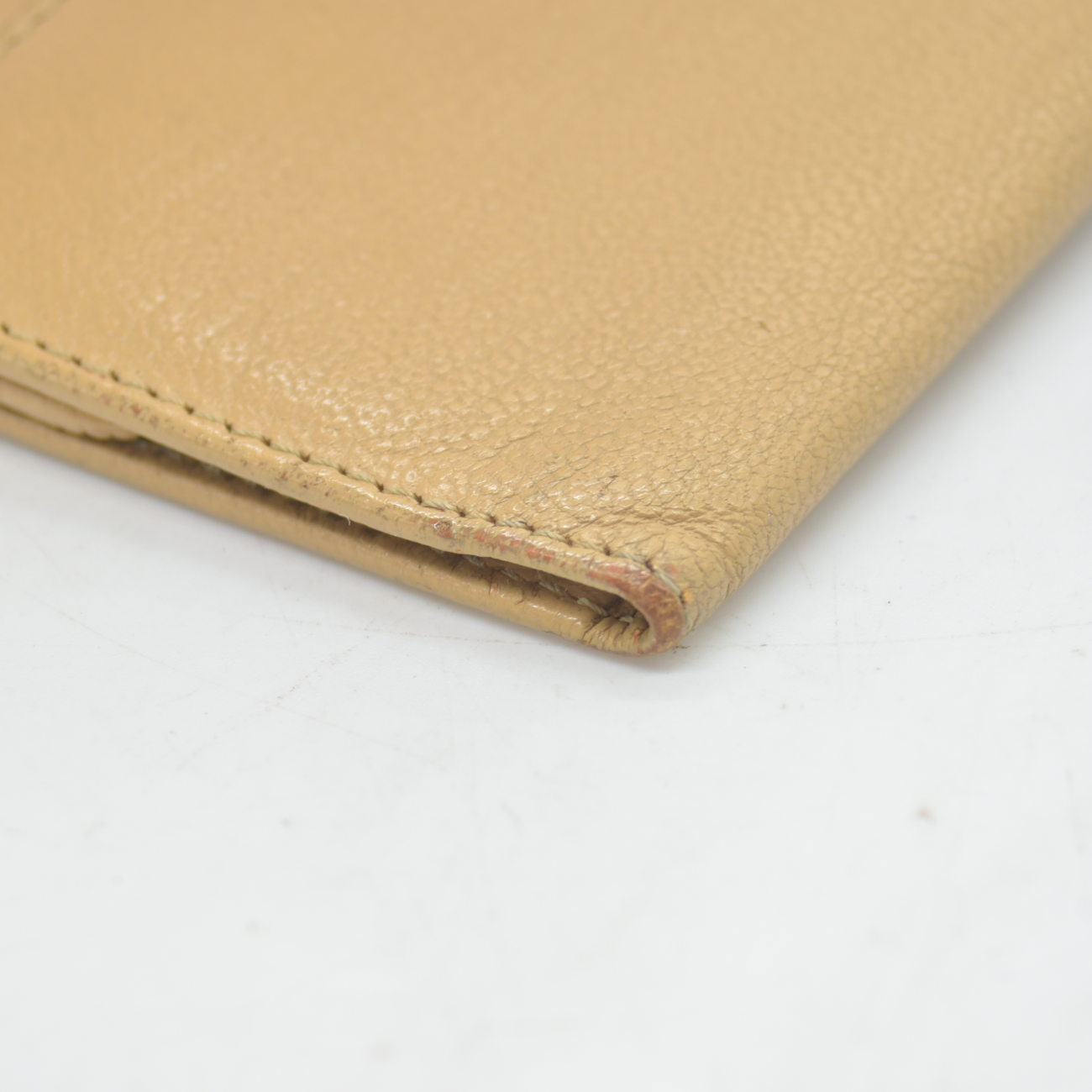 Chanel Beige GHW Chevre Giant CC Monogram Logo 6 Key Cles Flap Pouch Case
