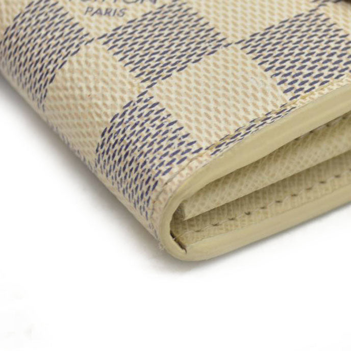$775 Louis Vuitton Damier Azur Sarah NM Flap Wallet White Canvas SN1195