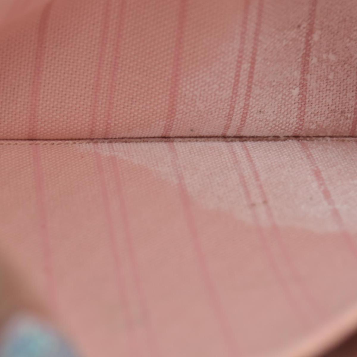 $600 2018 Louis Vuitton Damier Azur Neverfull MM GM Pochette Rose Ballerine SD2158