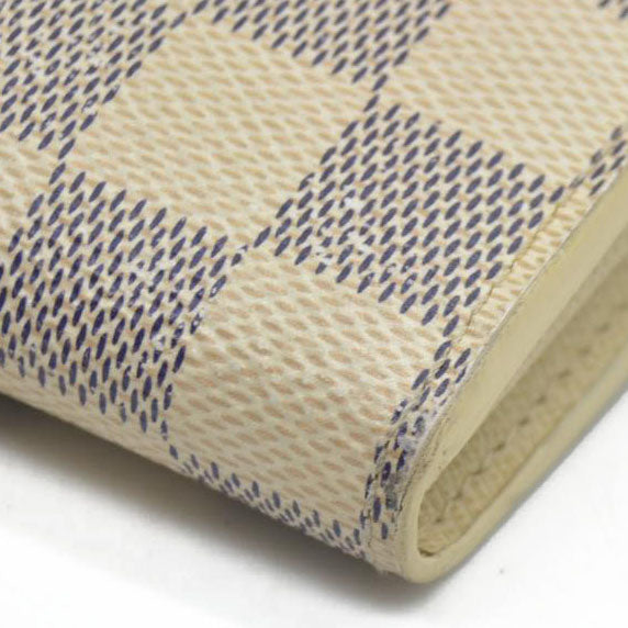 $775 Louis Vuitton Damier Azur Sarah NM Flap Wallet White Canvas SN1195