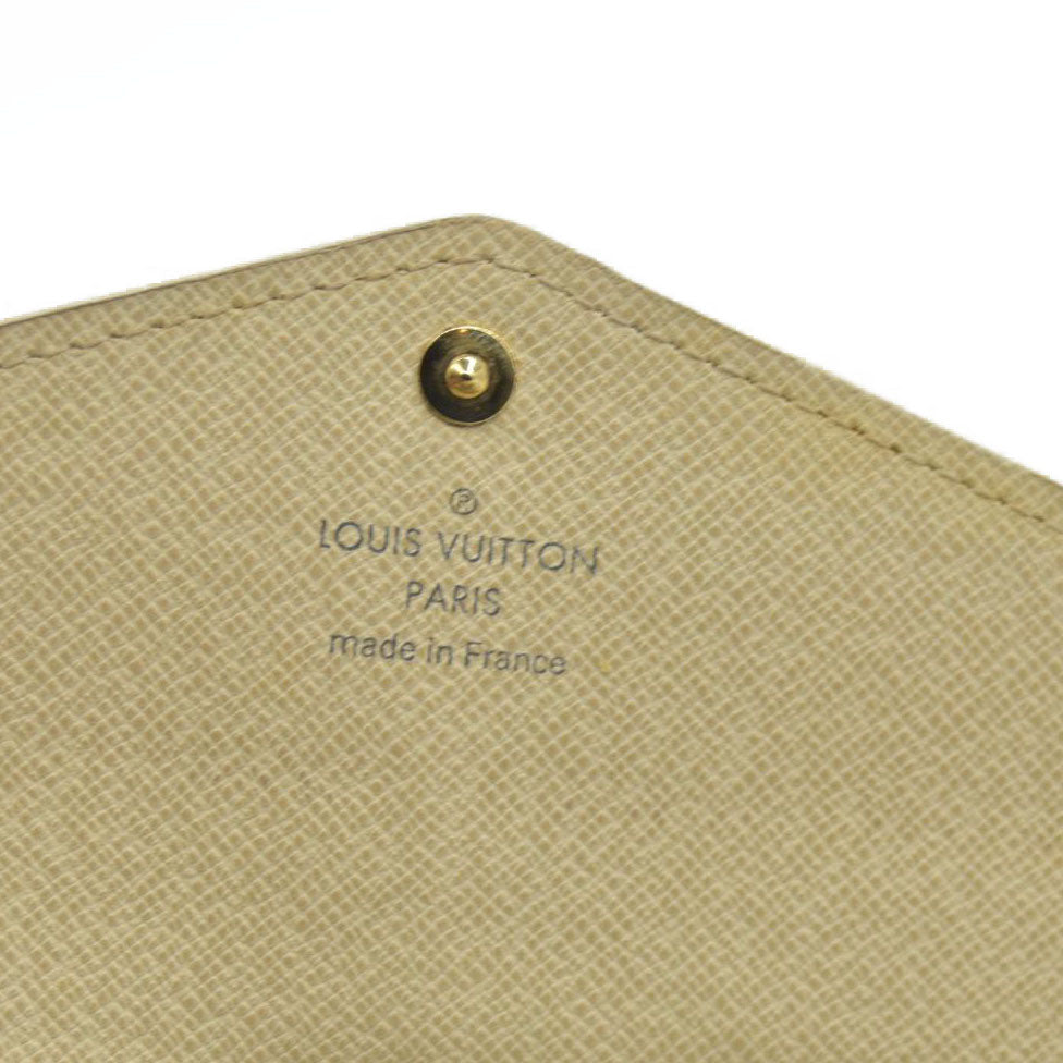 $775 Louis Vuitton Damier Azur Sarah NM Flap Wallet White Canvas SN1195