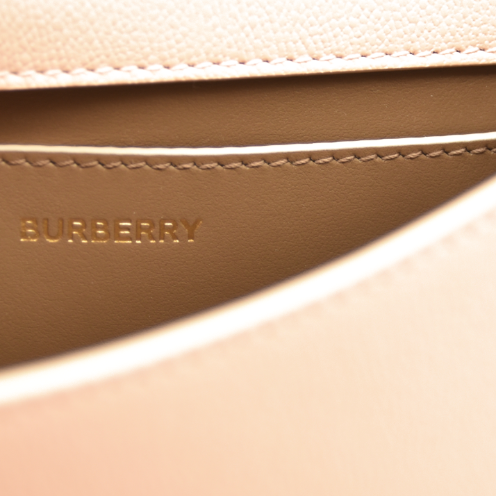 Burberry Hampshire Wallet on Chain Leather and House Check Canvas Pink