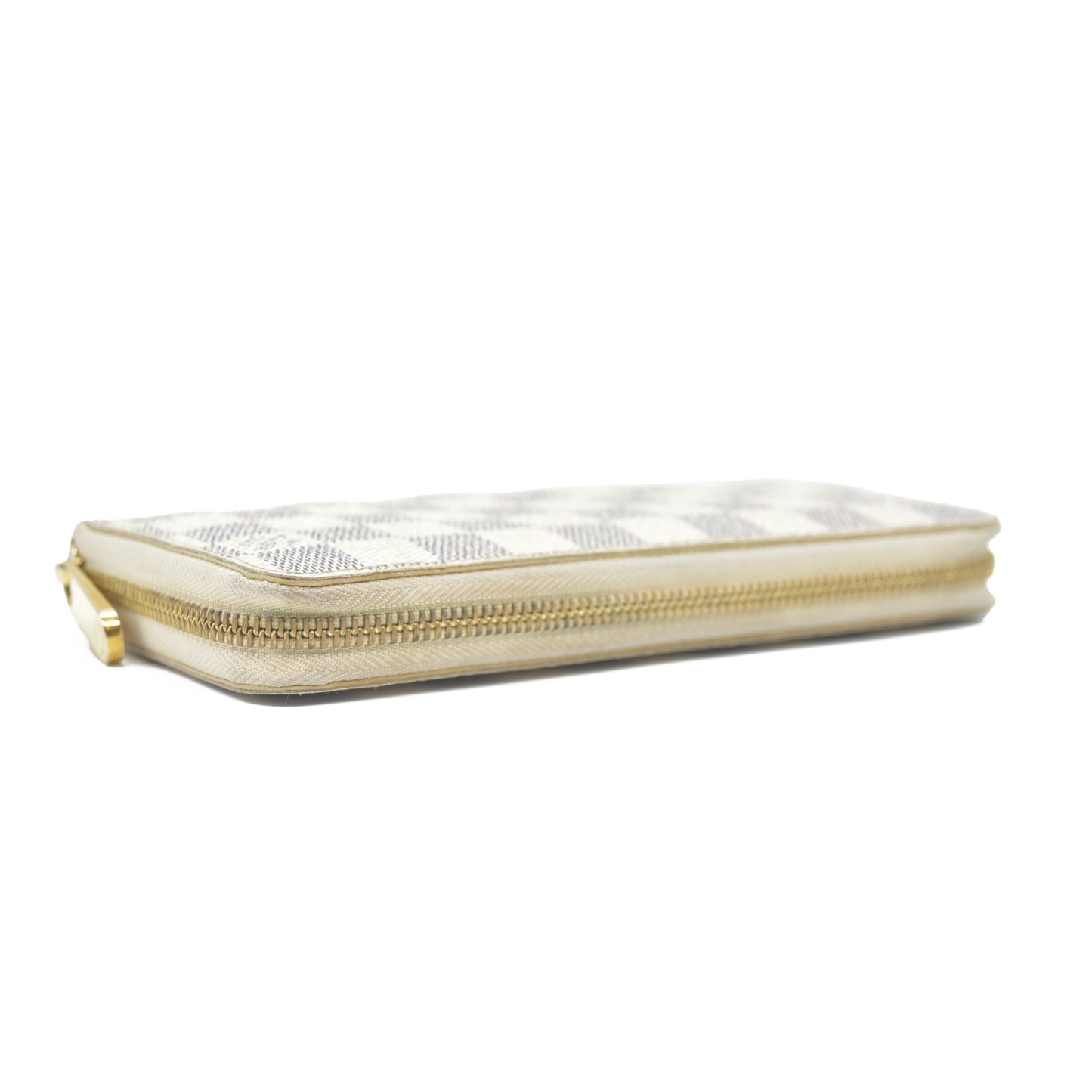 Louis Vuitton Damier Azur Zippy Zip Around Long Wallet Purse White CA4058