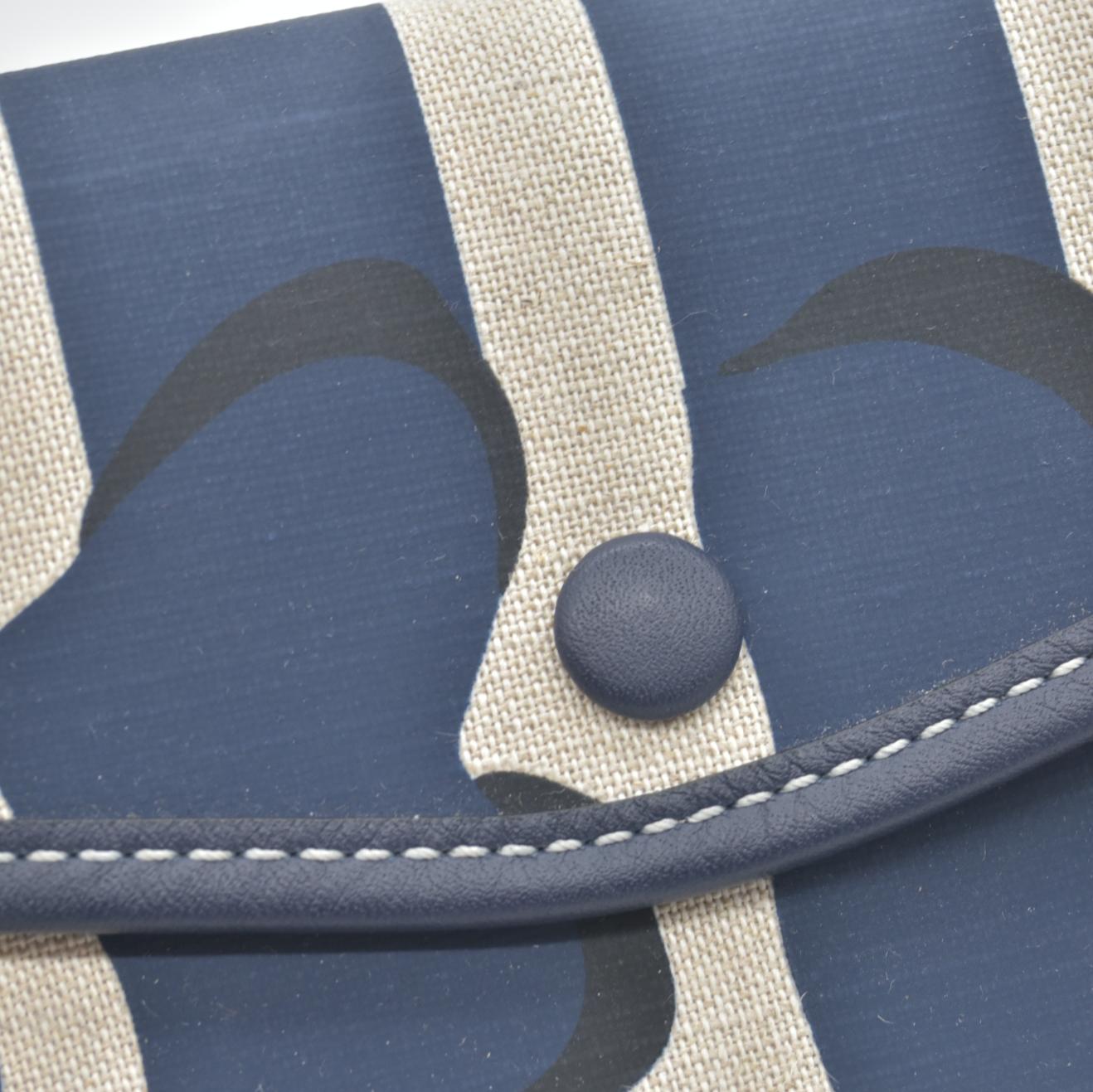 $530 MCM Aren Shopper Wristlet Canvas Navy Like New