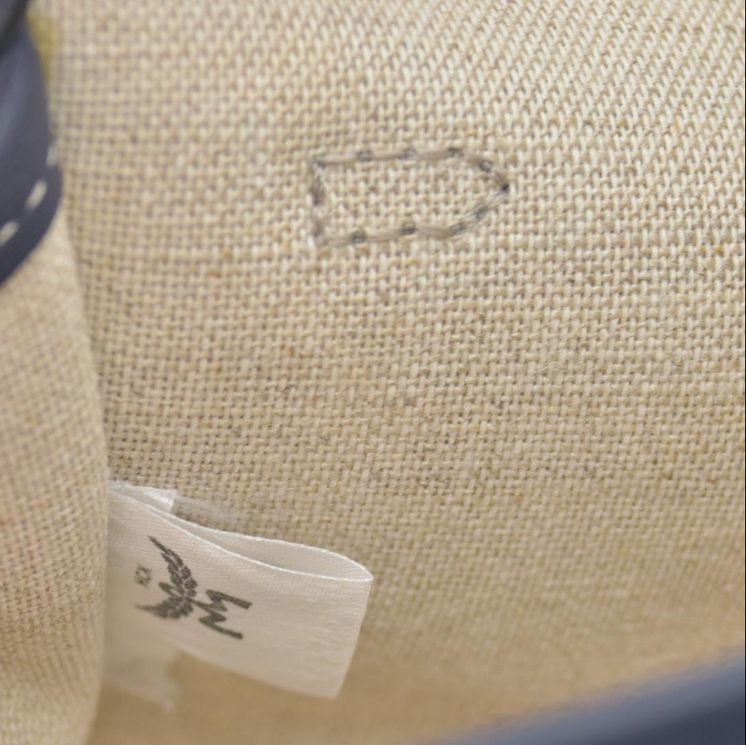 $530 MCM Aren Shopper Wristlet Canvas Navy Like New