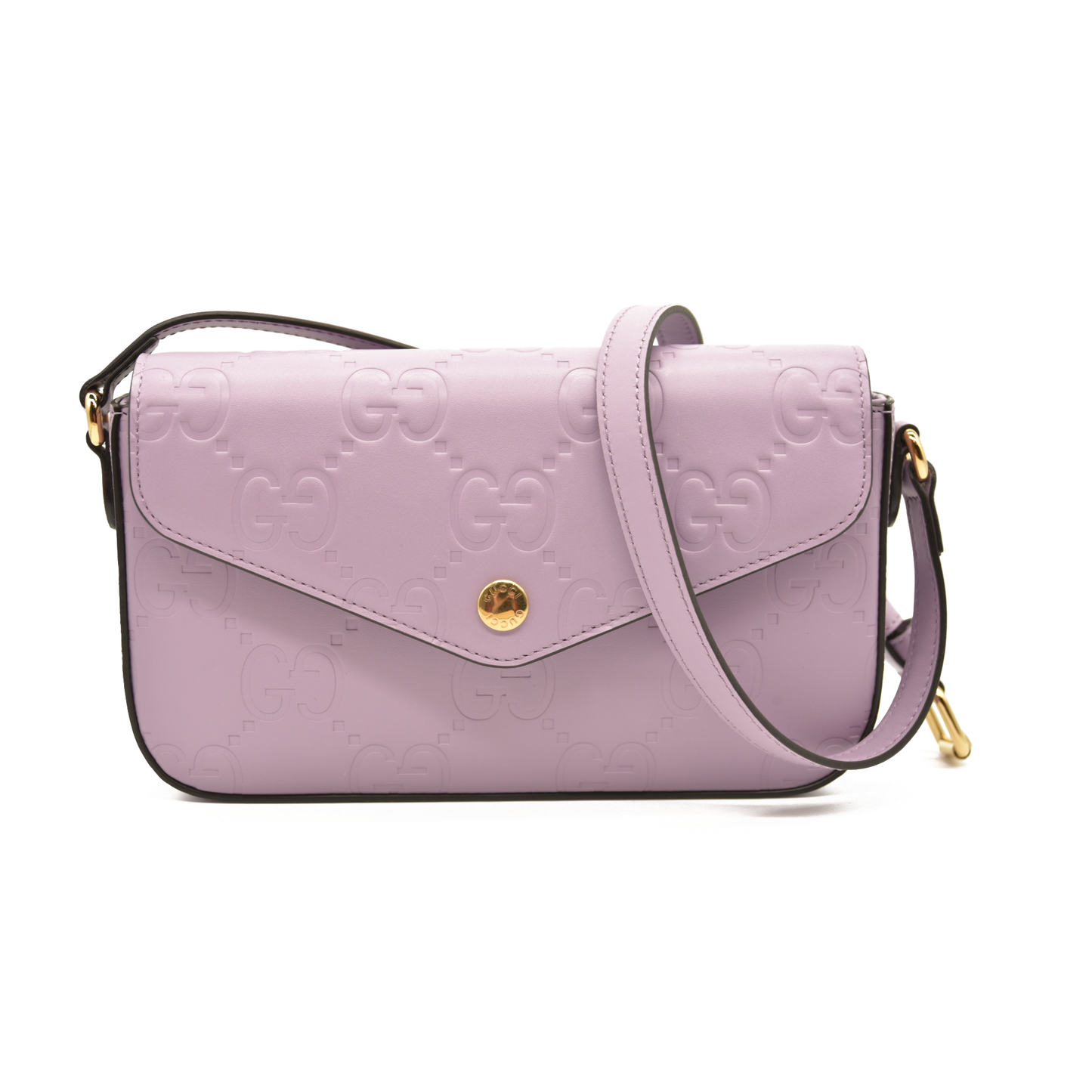 Gucci  Calfskin GG Super Mini Shoulder Bag Purple