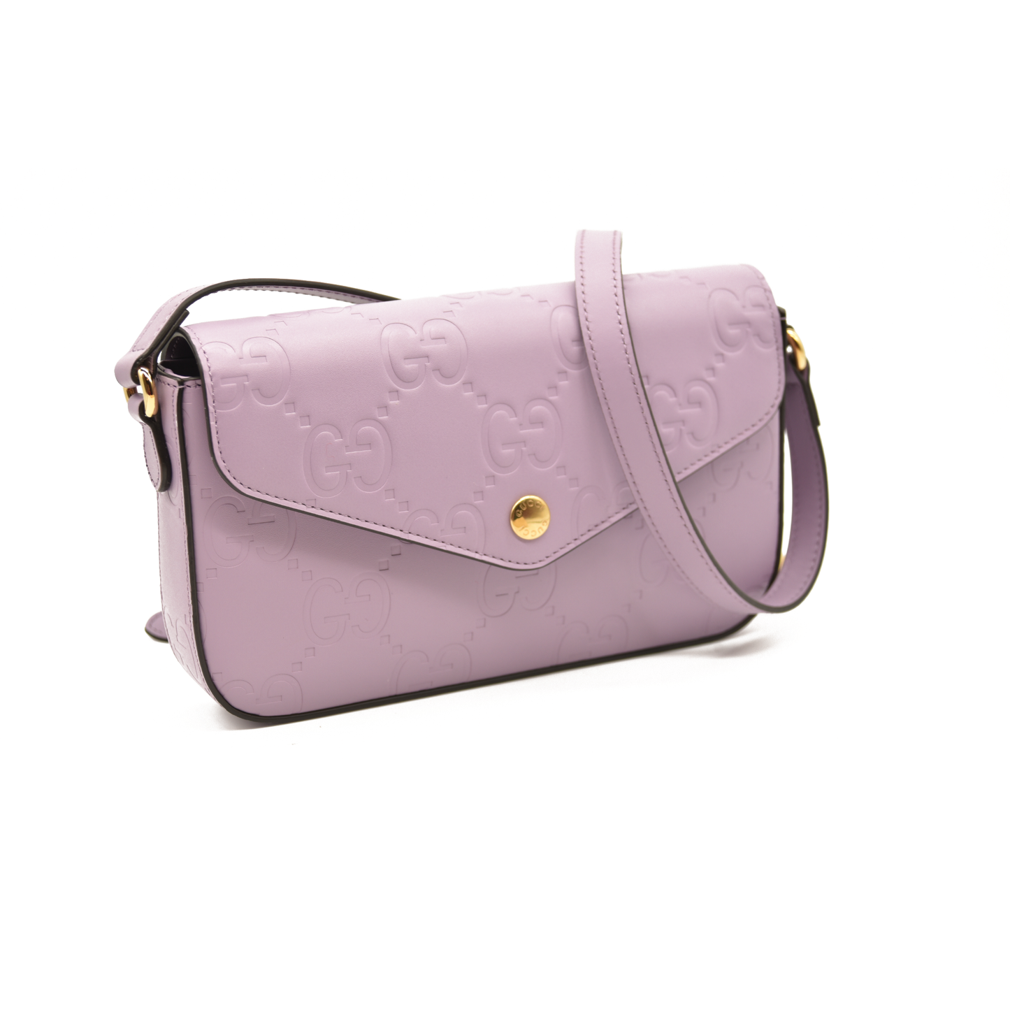 Gucci  Calfskin GG Super Mini Shoulder Bag Purple