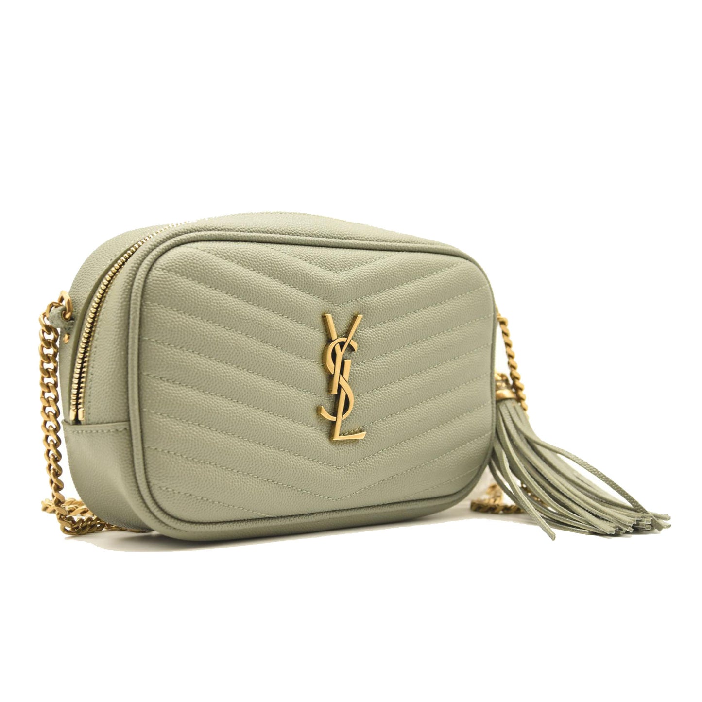 NEW SAINT LAURENT MINI LOU CAMERA BAG LIGHT SAGE YSL