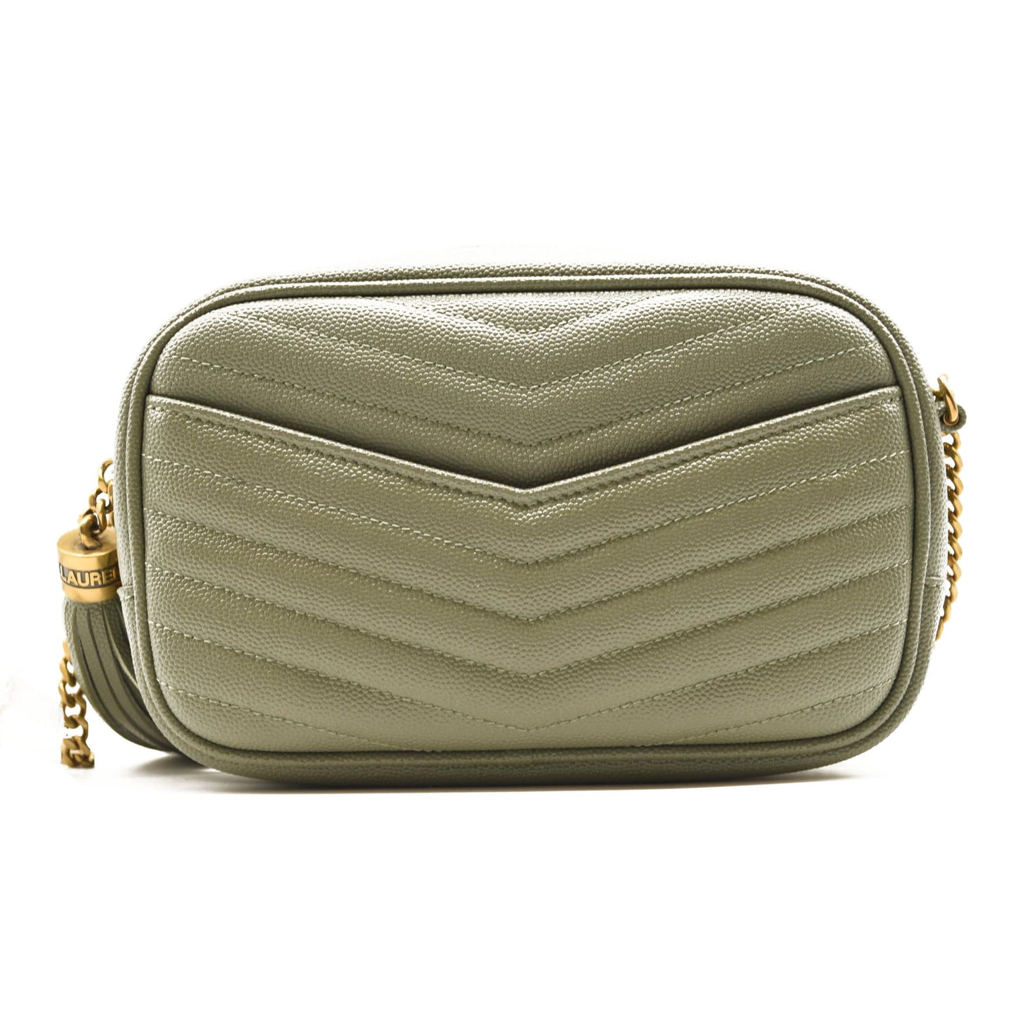 NEW SAINT LAURENT MINI LOU CAMERA BAG LIGHT SAGE YSL