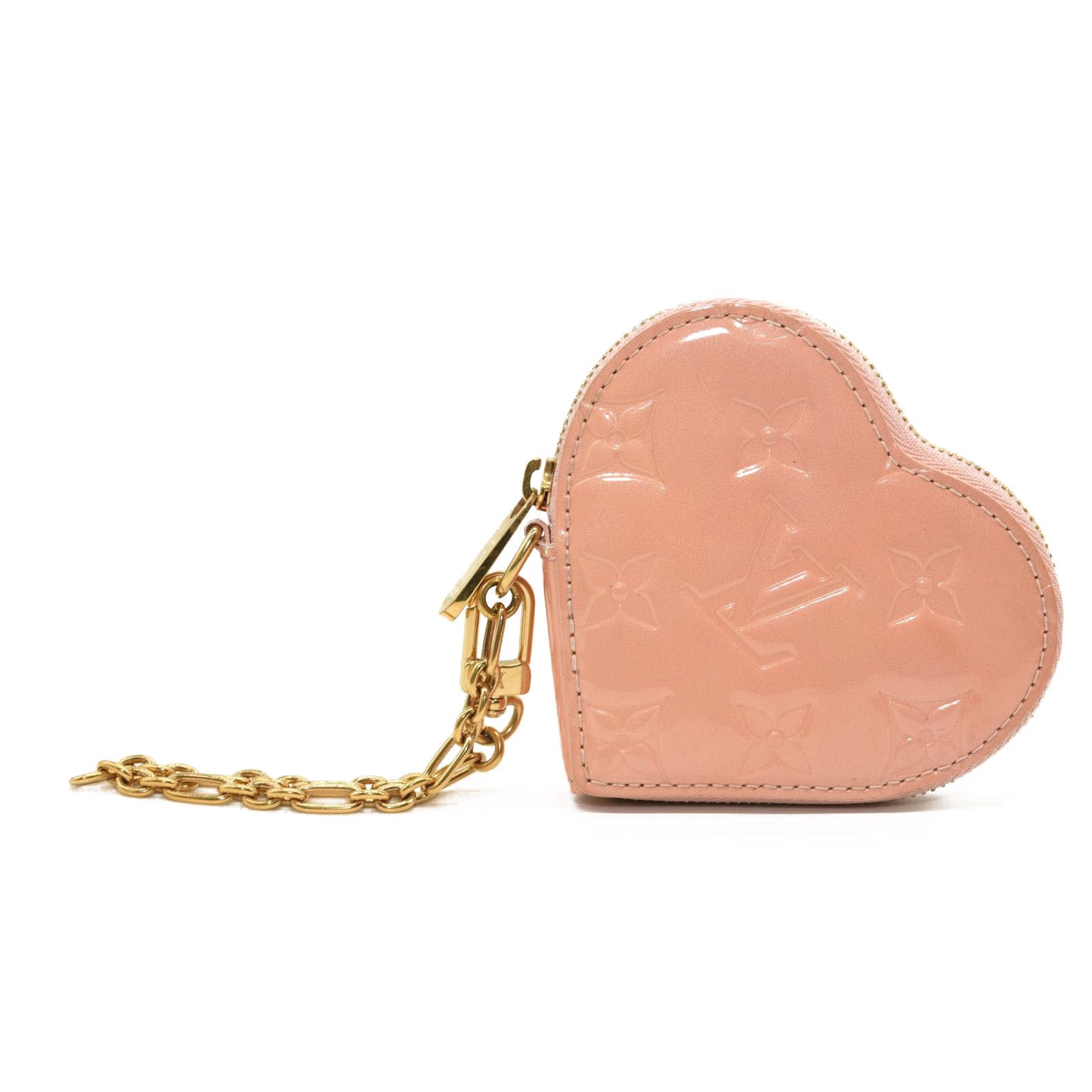 USED $590 Louis Vuitton Baby Pink Monogram Heart Coin Purse