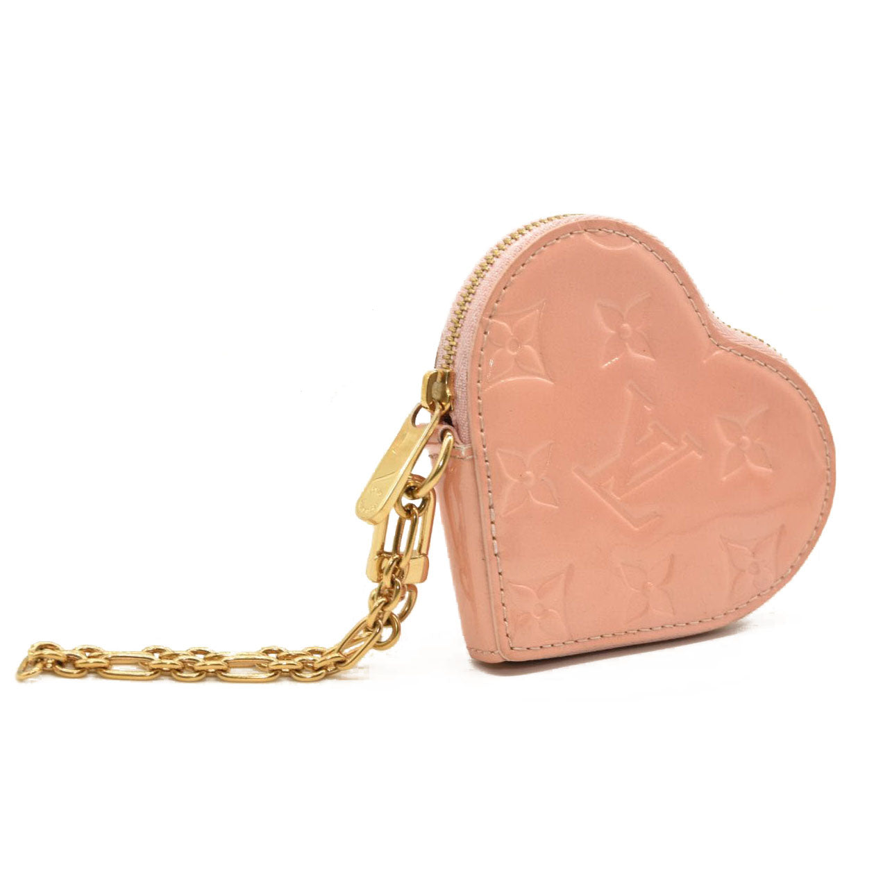 USED $590 Louis Vuitton Baby Pink Monogram Heart Coin Purse