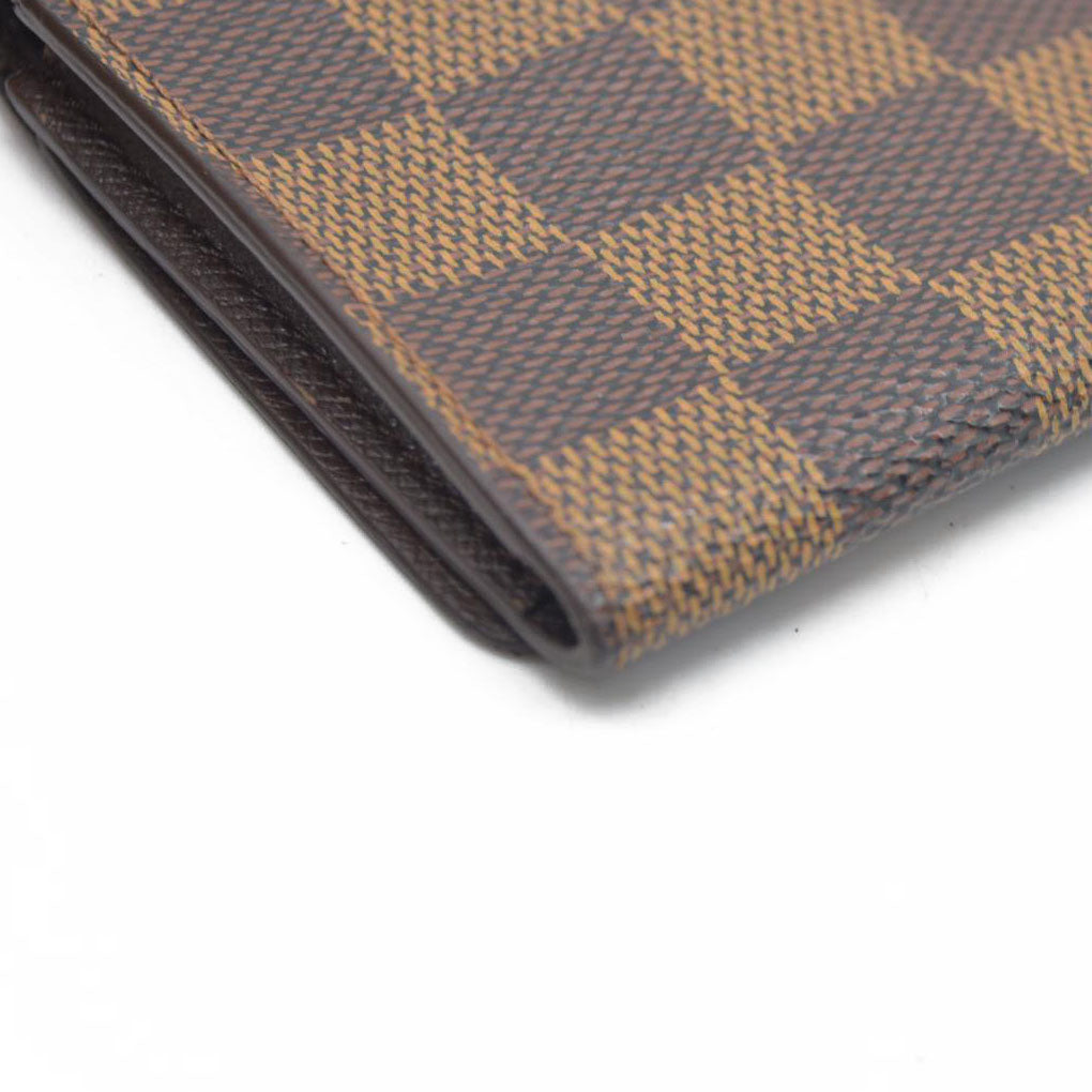 AUCTION $320 Louis Vuitton Enveloppe Carte de Visite Damier Card Case Brown