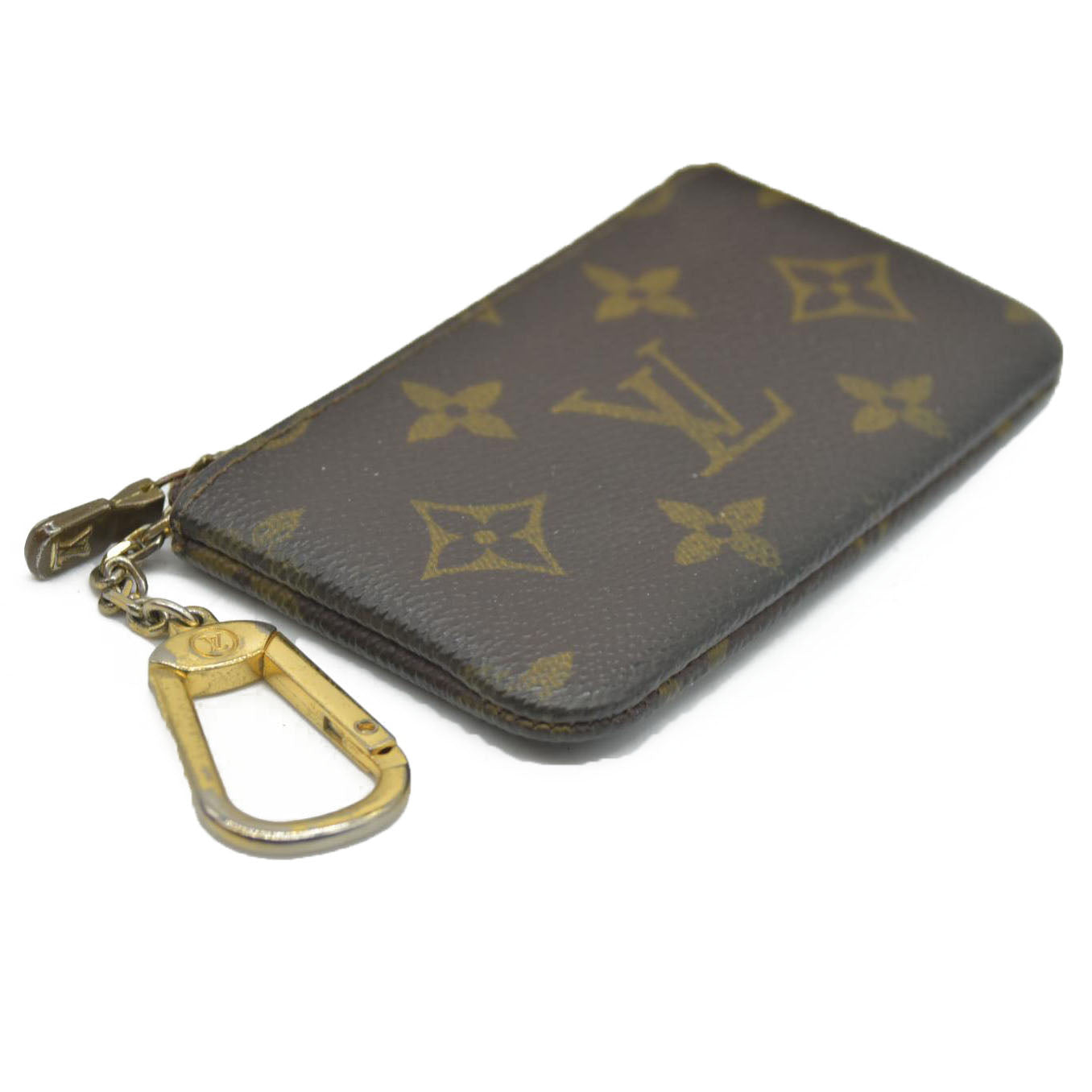 $345 LOUIS VUITTON Monogram Coin Purse Key Pochette Cles ET0910