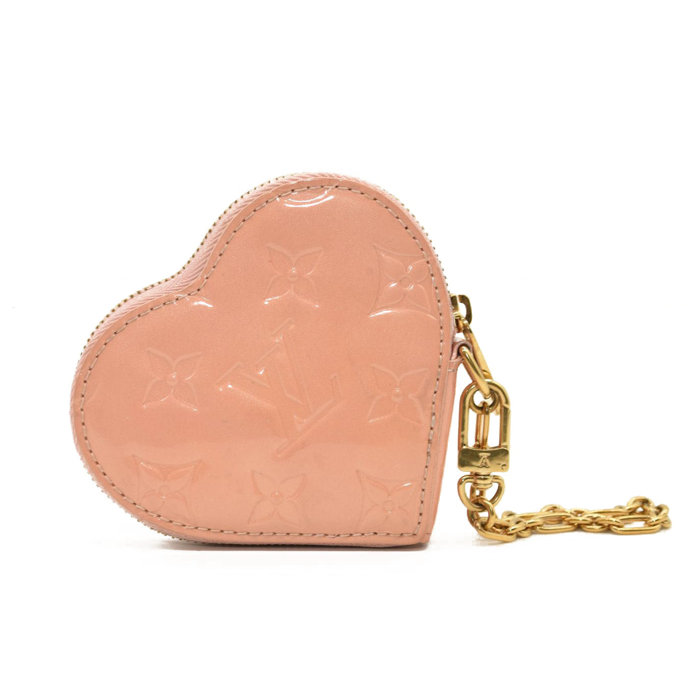 USED $590 Louis Vuitton Baby Pink Monogram Heart Coin Purse