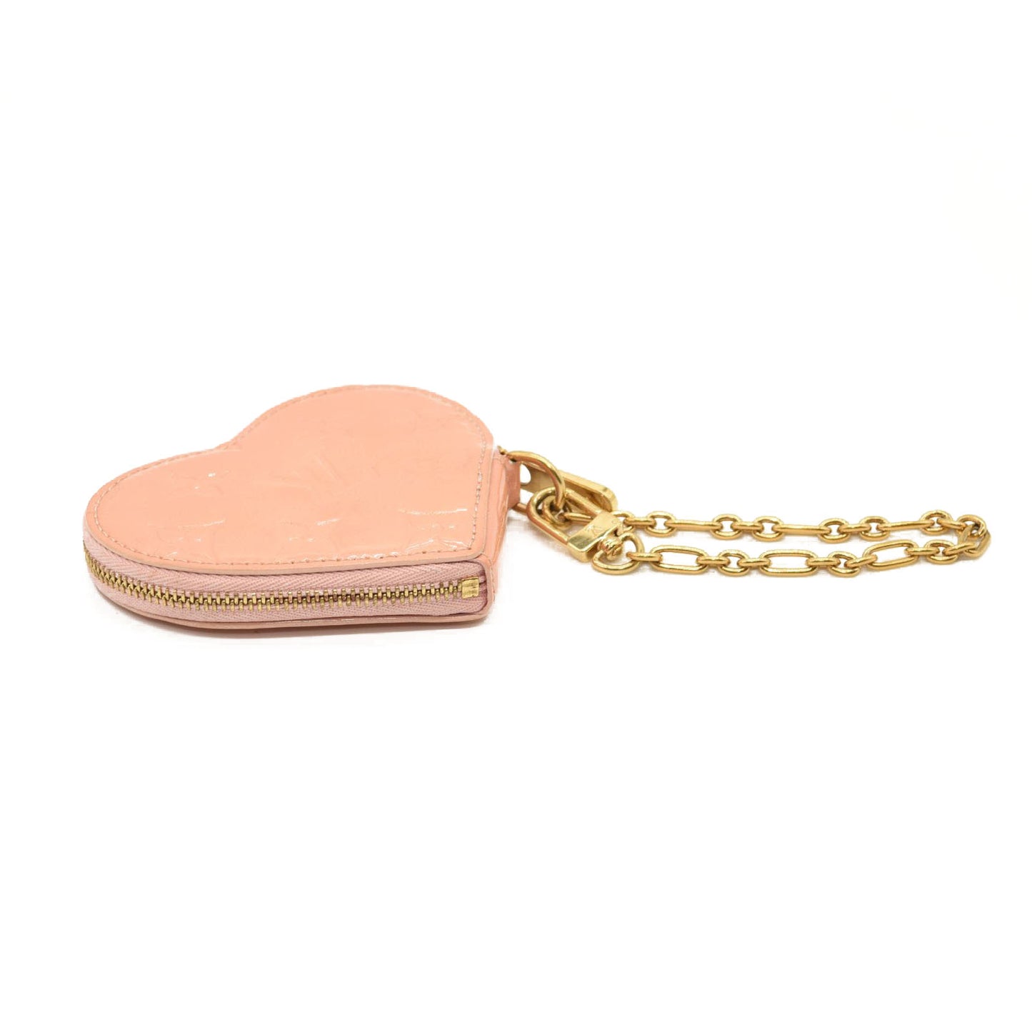 USED $590 Louis Vuitton Baby Pink Monogram Heart Coin Purse