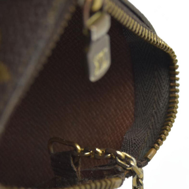 $345 LOUIS VUITTON Monogram Coin Purse Key Pochette Cles ET0910