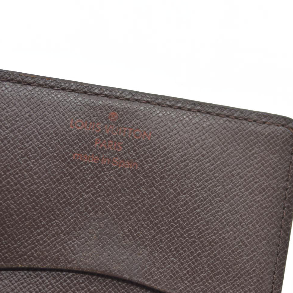 AUCTION $320 Louis Vuitton Enveloppe Carte de Visite Damier Card Case Brown