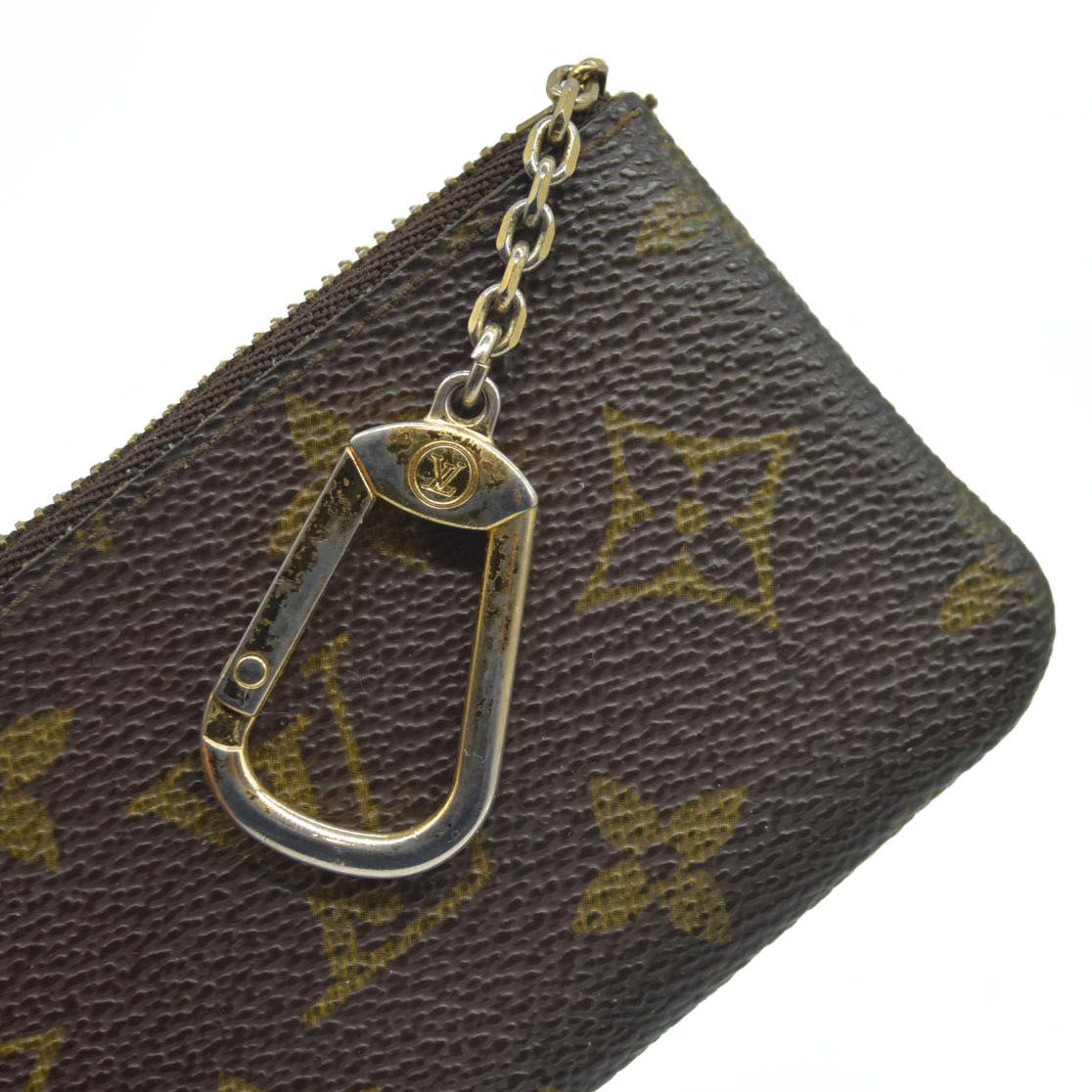 $345 LOUIS VUITTON Monogram Coin Purse Key Pochette Cles ET0910