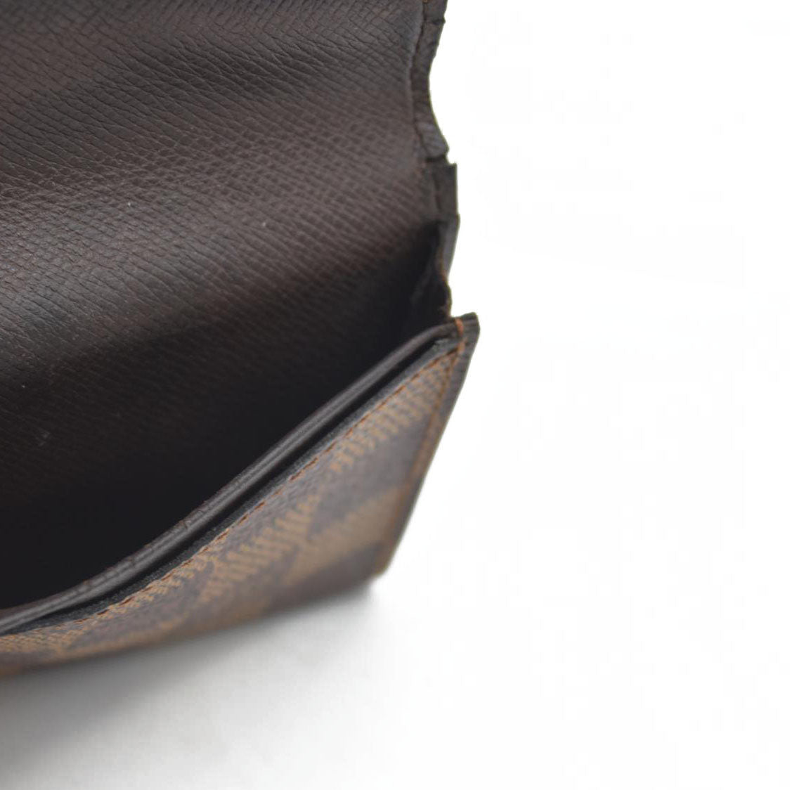 AUCTION $320 Louis Vuitton Enveloppe Carte de Visite Damier Card Case Brown