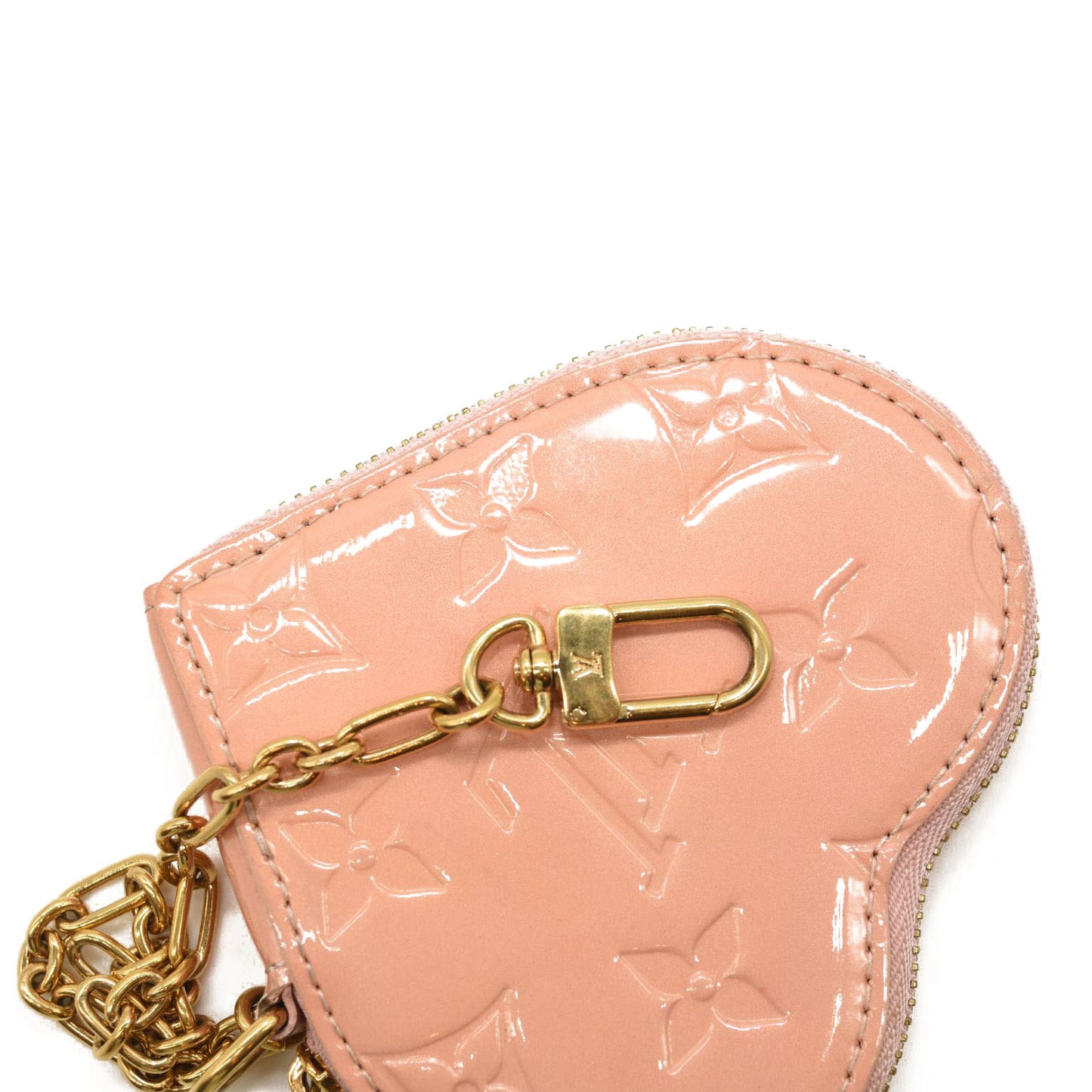 USED $590 Louis Vuitton Baby Pink Monogram Heart Coin Purse