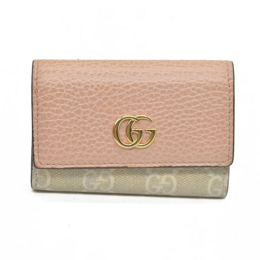 AUCTION $350 GUCCI GG Marmont GG Supreme Leather 6 Ring Key Case