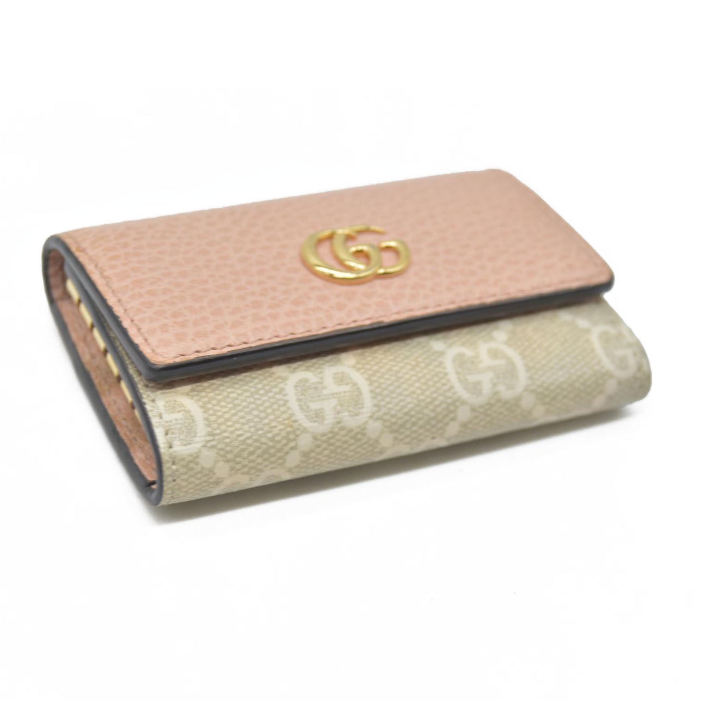 AUCTION $350 GUCCI GG Marmont GG Supreme Leather 6 Ring Key Case