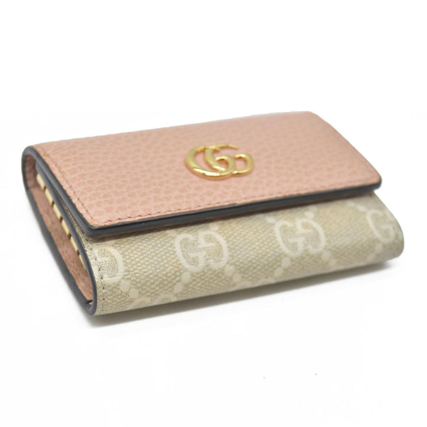 AUCTION $350 GUCCI GG Marmont GG Supreme Leather 6 Ring Key Case