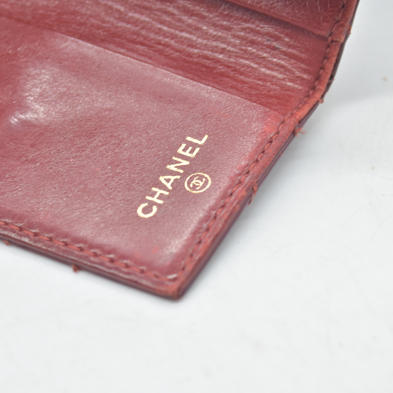 Chanel Wild Stitch Card Holder Key Case Burgundy
