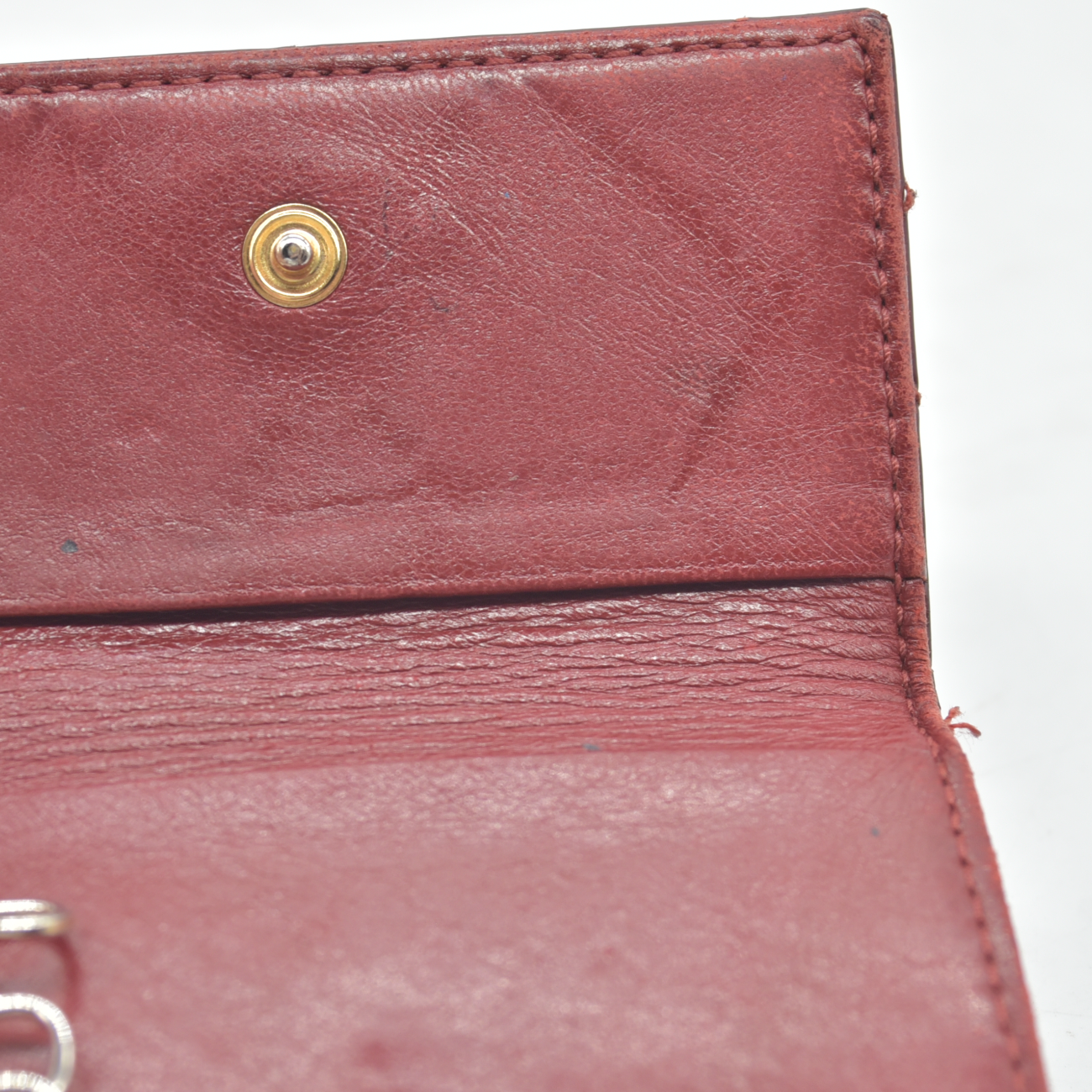 Chanel Wild Stitch Card Holder Key Case Burgundy