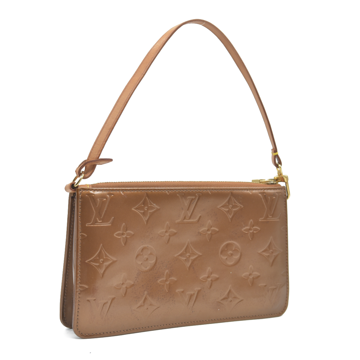 $740 Louis Vuitton  Vernis Lexington Pochette Noisette
