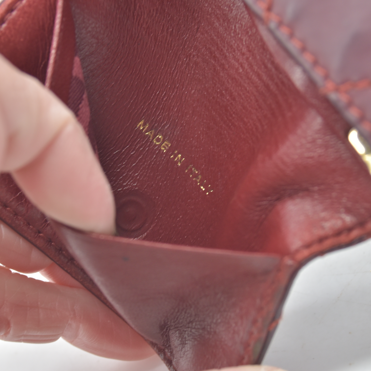 Chanel Wild Stitch Card Holder Key Case Burgundy