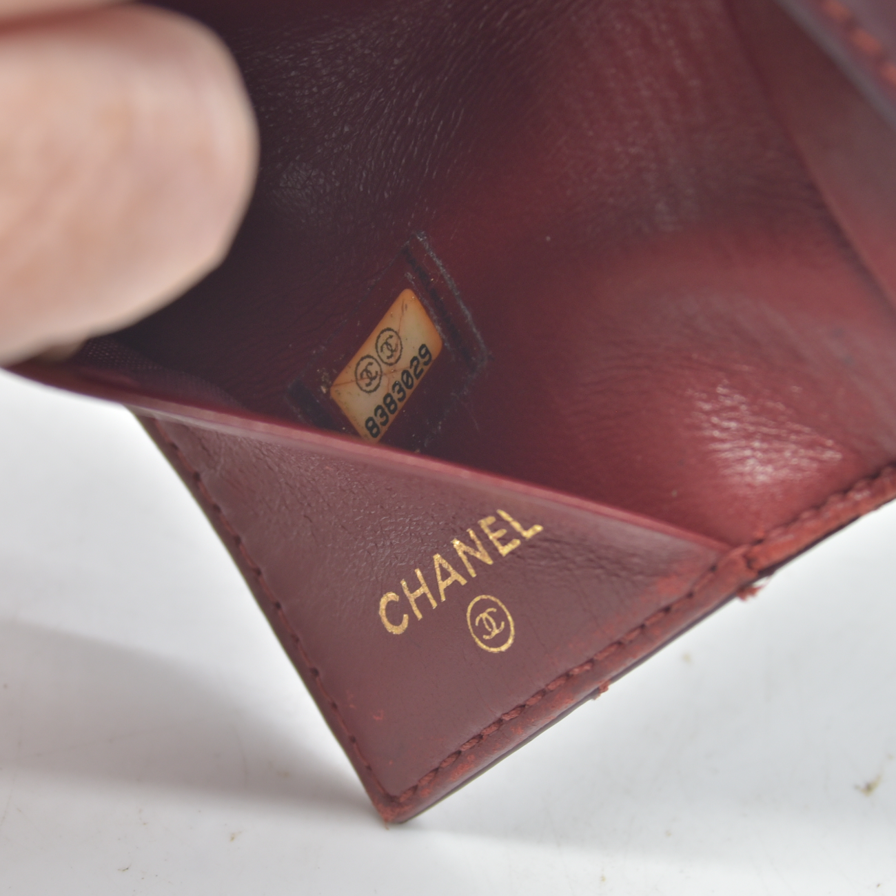Chanel Wild Stitch Card Holder Key Case Burgundy
