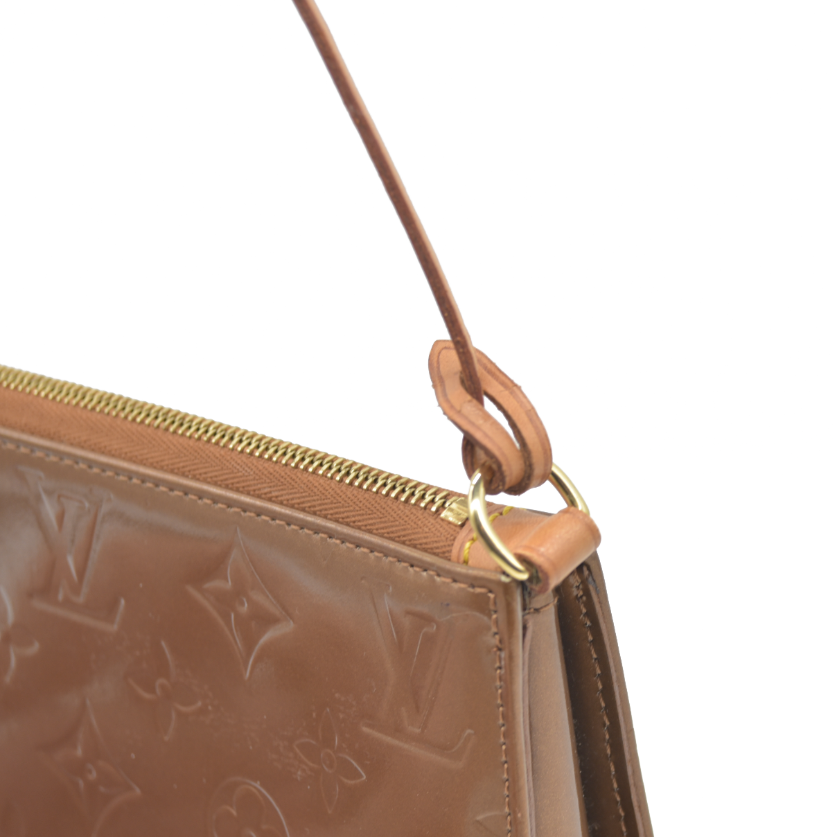 $740 Louis Vuitton  Vernis Lexington Pochette Noisette