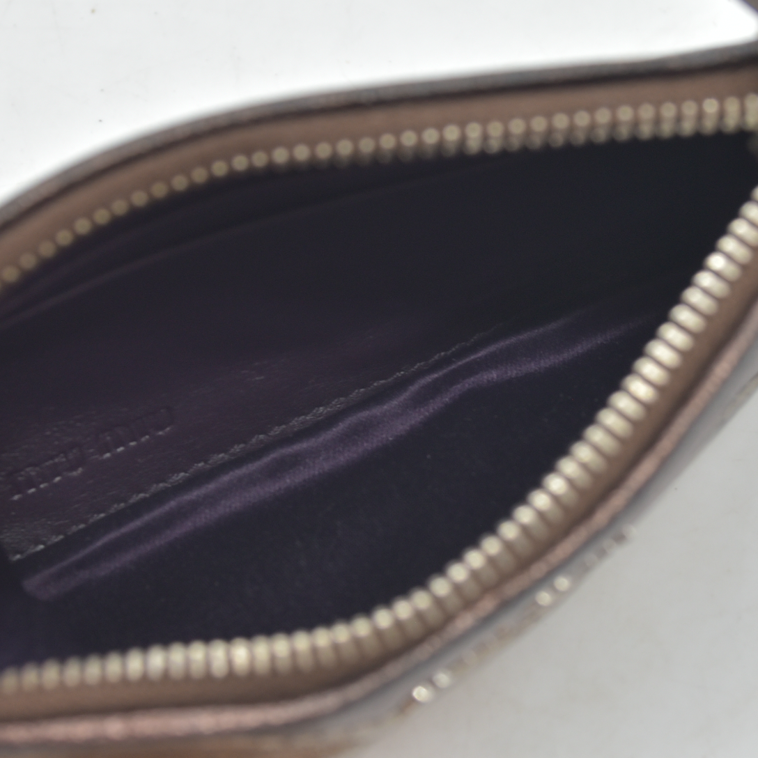 $460 MIU MIU Logo Ribbon Leather Cosmetic Pouch Bag MultiColor