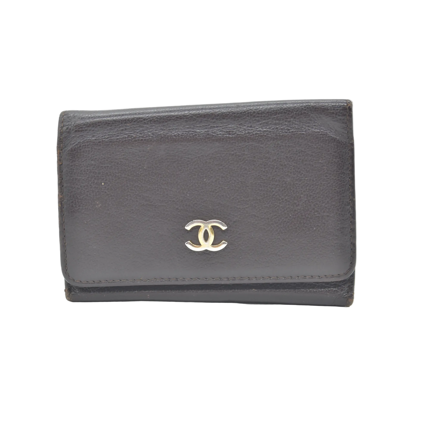CHANEL COCO Mark Leather Key Case Key Holder Brown