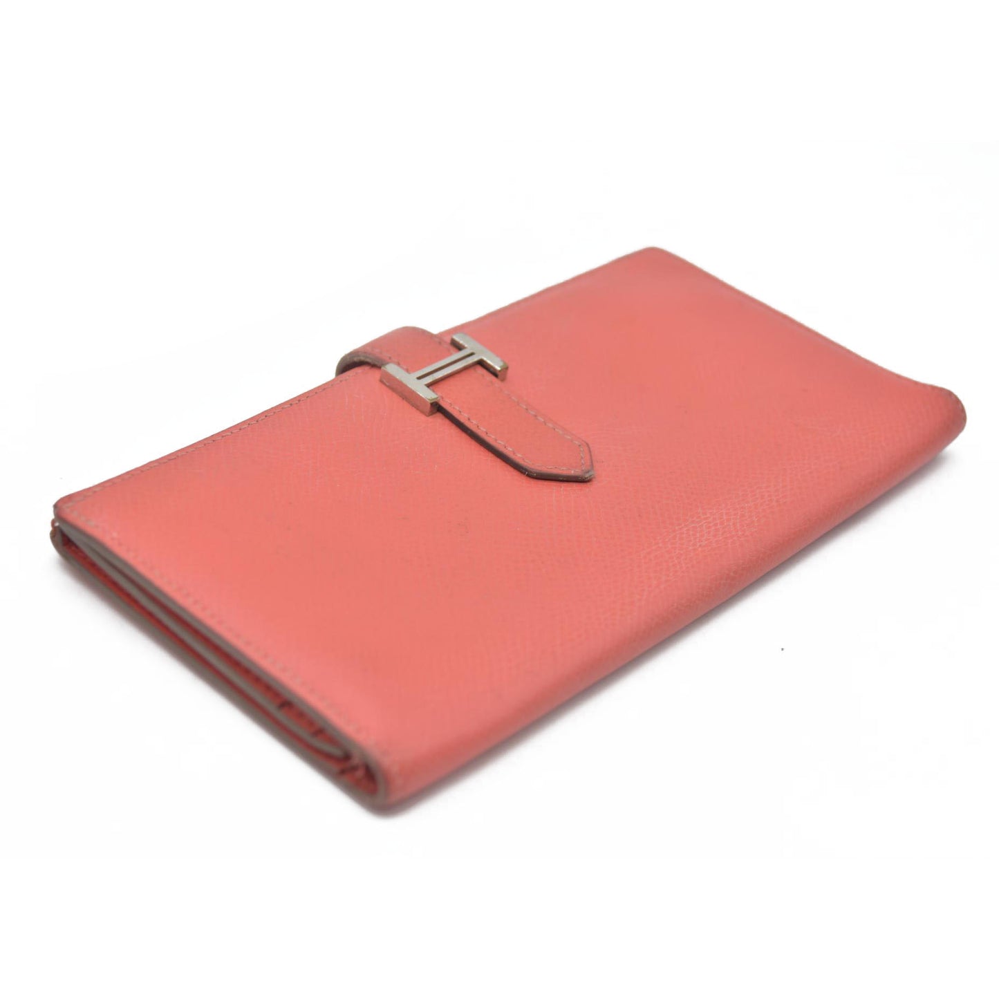 AUCTION $1570 Hermes Epsom Bearm Souffle Bifold Wallet Pink