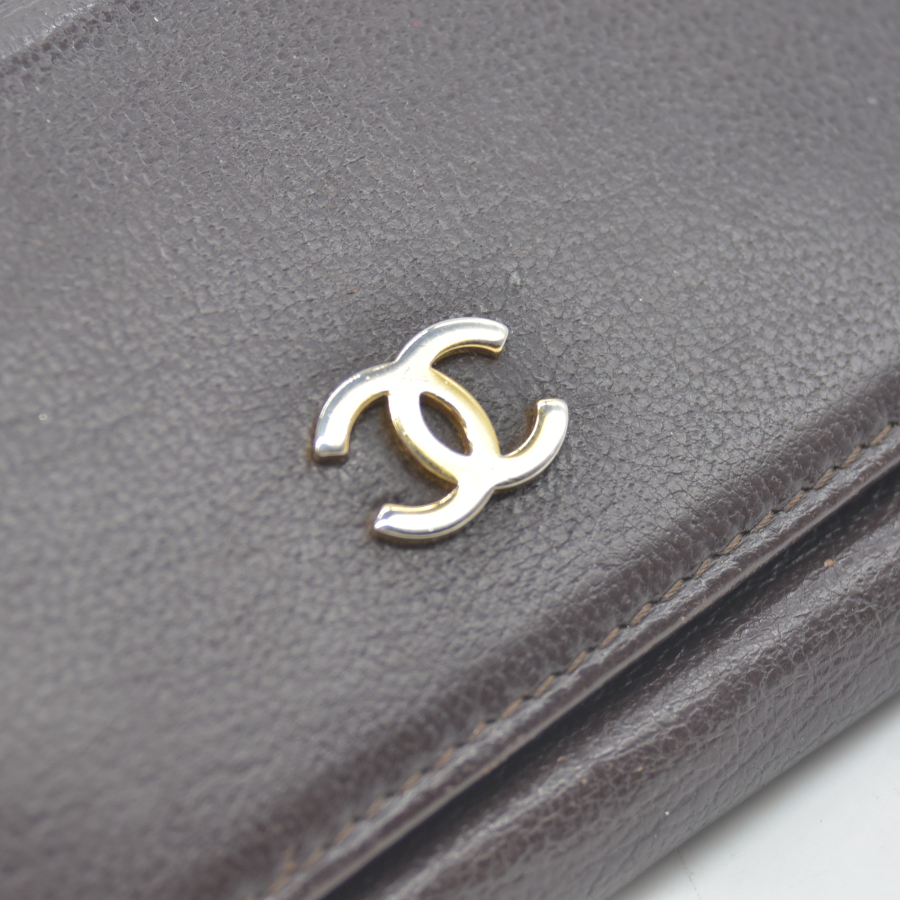 CHANEL COCO Mark Leather Key Case Key Holder Brown