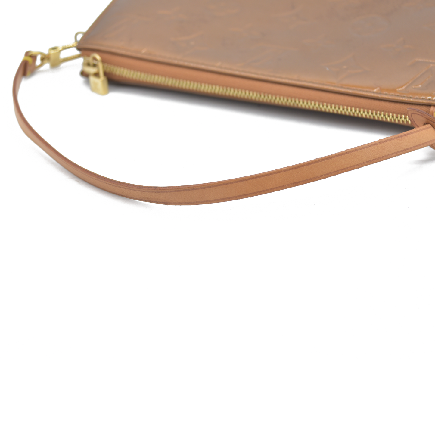 $740 Louis Vuitton  Vernis Lexington Pochette Noisette
