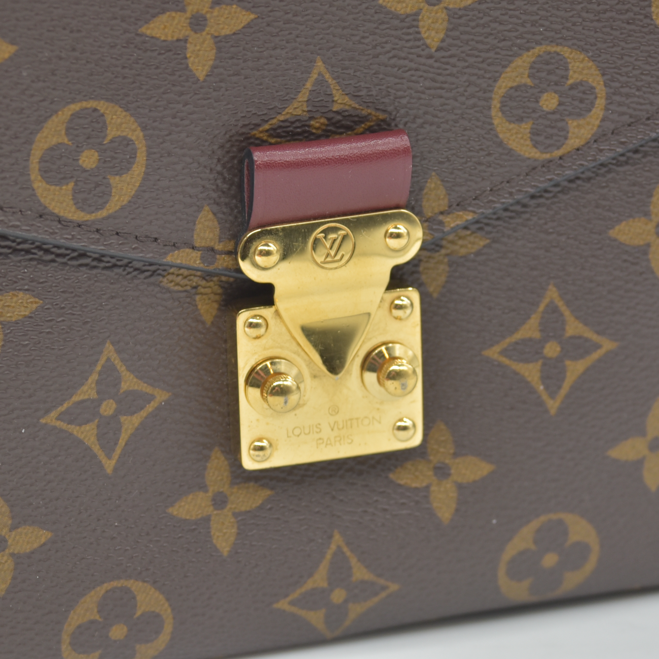 $2760 2019 Louis Vuitton Monogram Braided Pochette Metis Safran DU2109