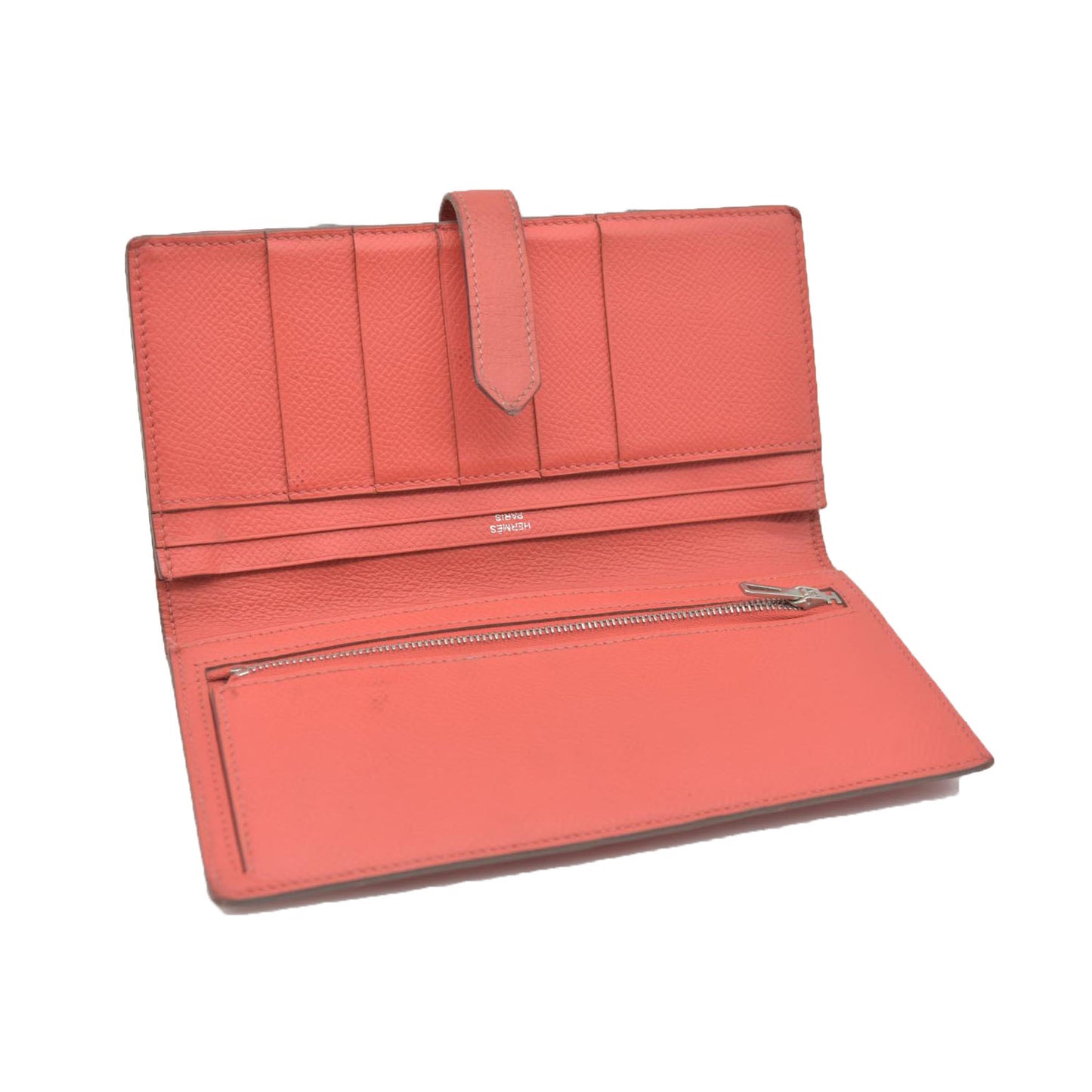 AUCTION $1570 Hermes Epsom Bearm Souffle Bifold Wallet Pink