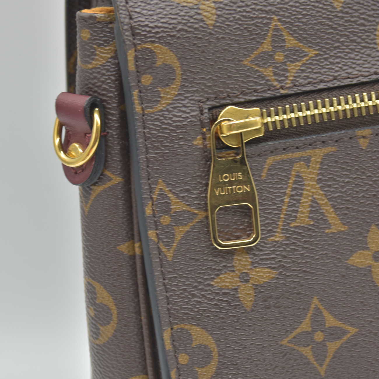 $2760 2019 Louis Vuitton Monogram Braided Pochette Metis Safran DU2109