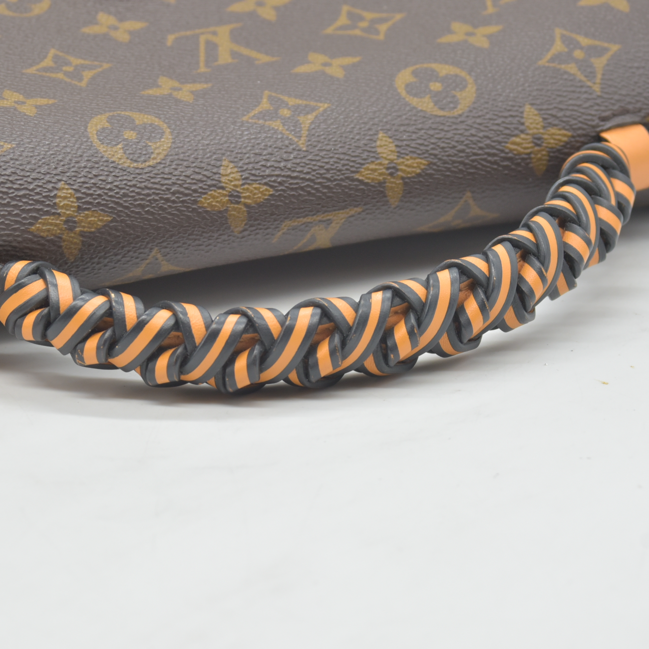 $2760 2019 Louis Vuitton Monogram Braided Pochette Metis Safran DU2109