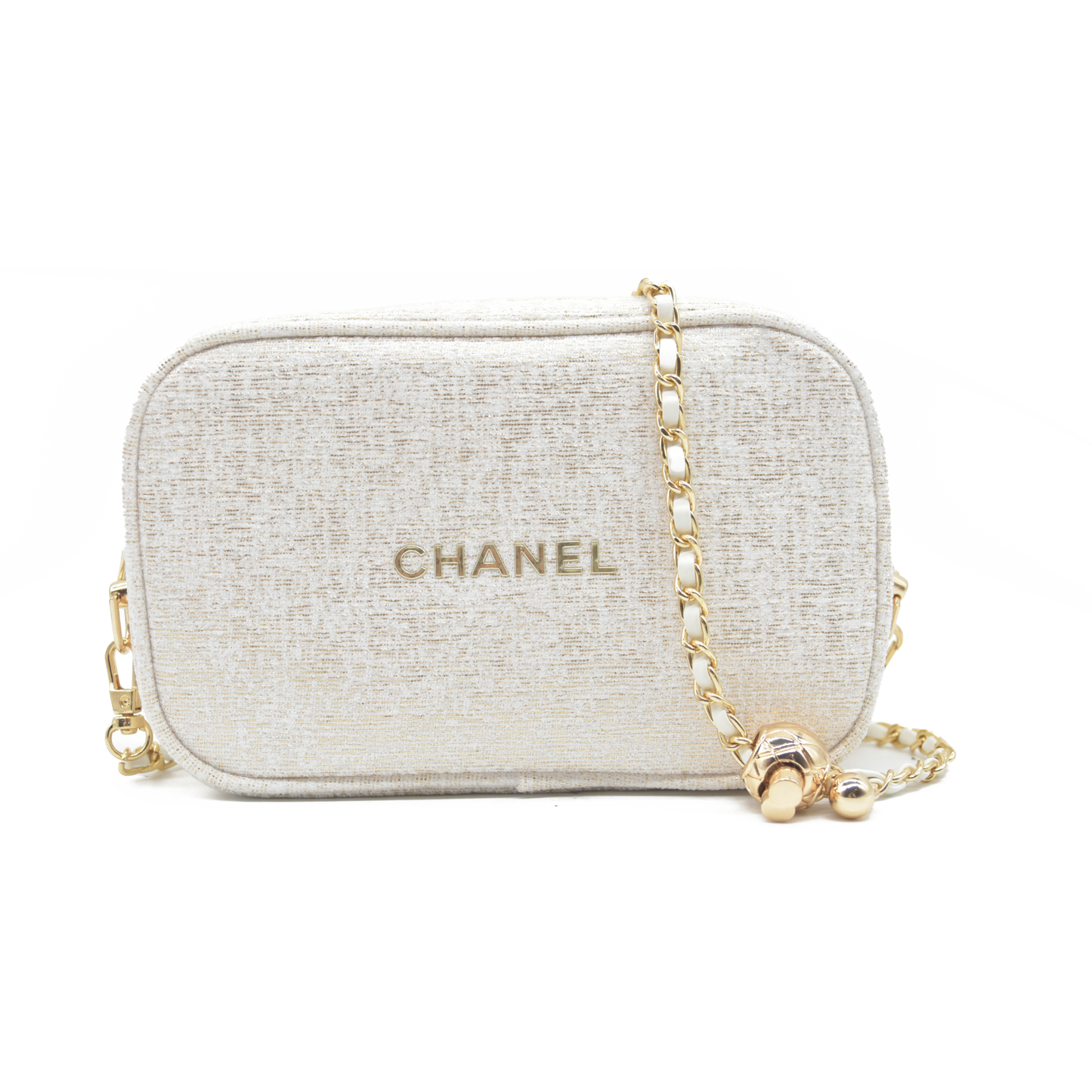 Chanel White & Gold Modified Camera-Style Shoulder Bag (GWP)