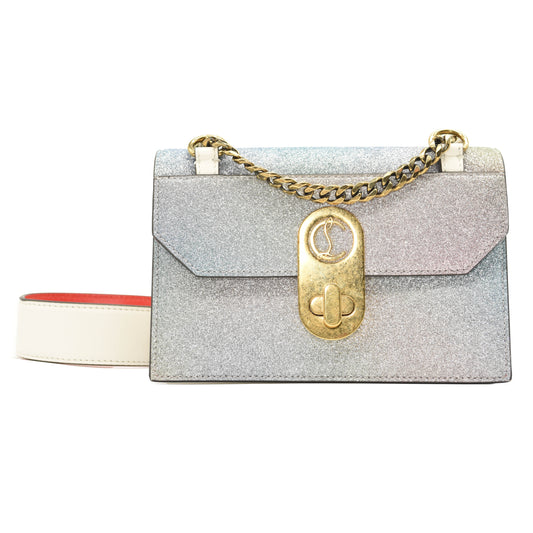 CHRISTIAN LOUBOUTIN Glitter Calfskin Elisa Mini Shoulder Bag Multicolor Snow