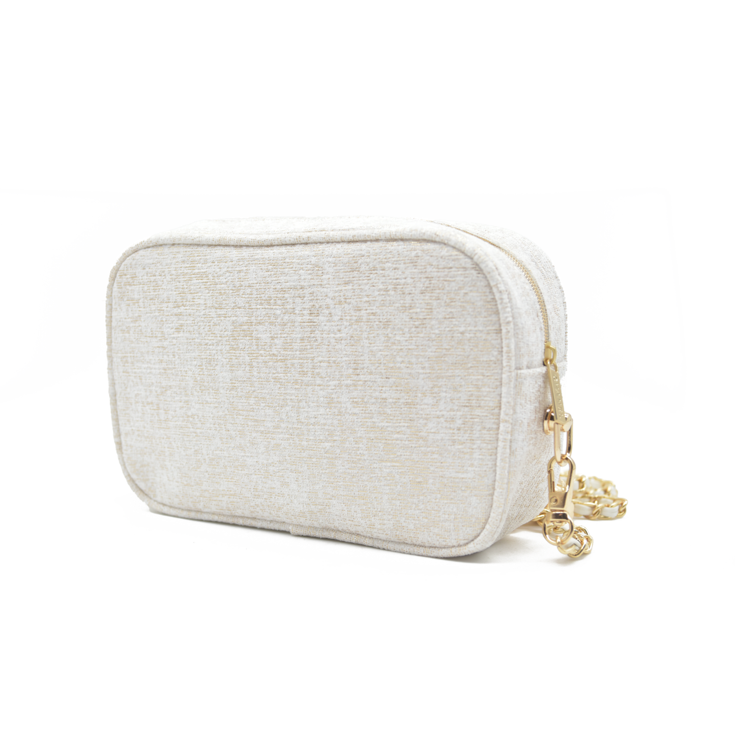 Chanel White & Gold Modified Camera-Style Shoulder Bag (GWP)