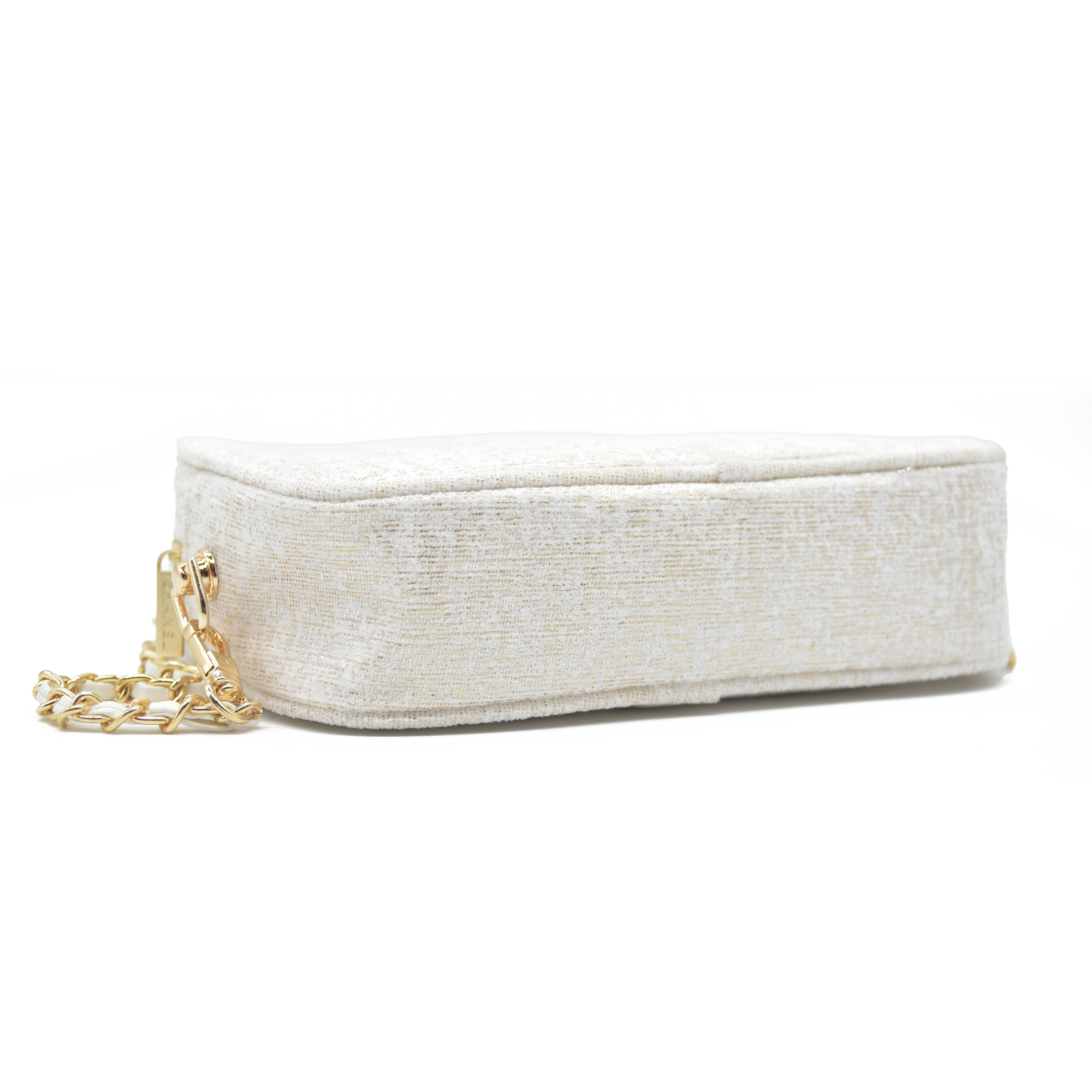 Chanel White & Gold Modified Camera-Style Shoulder Bag (GWP)